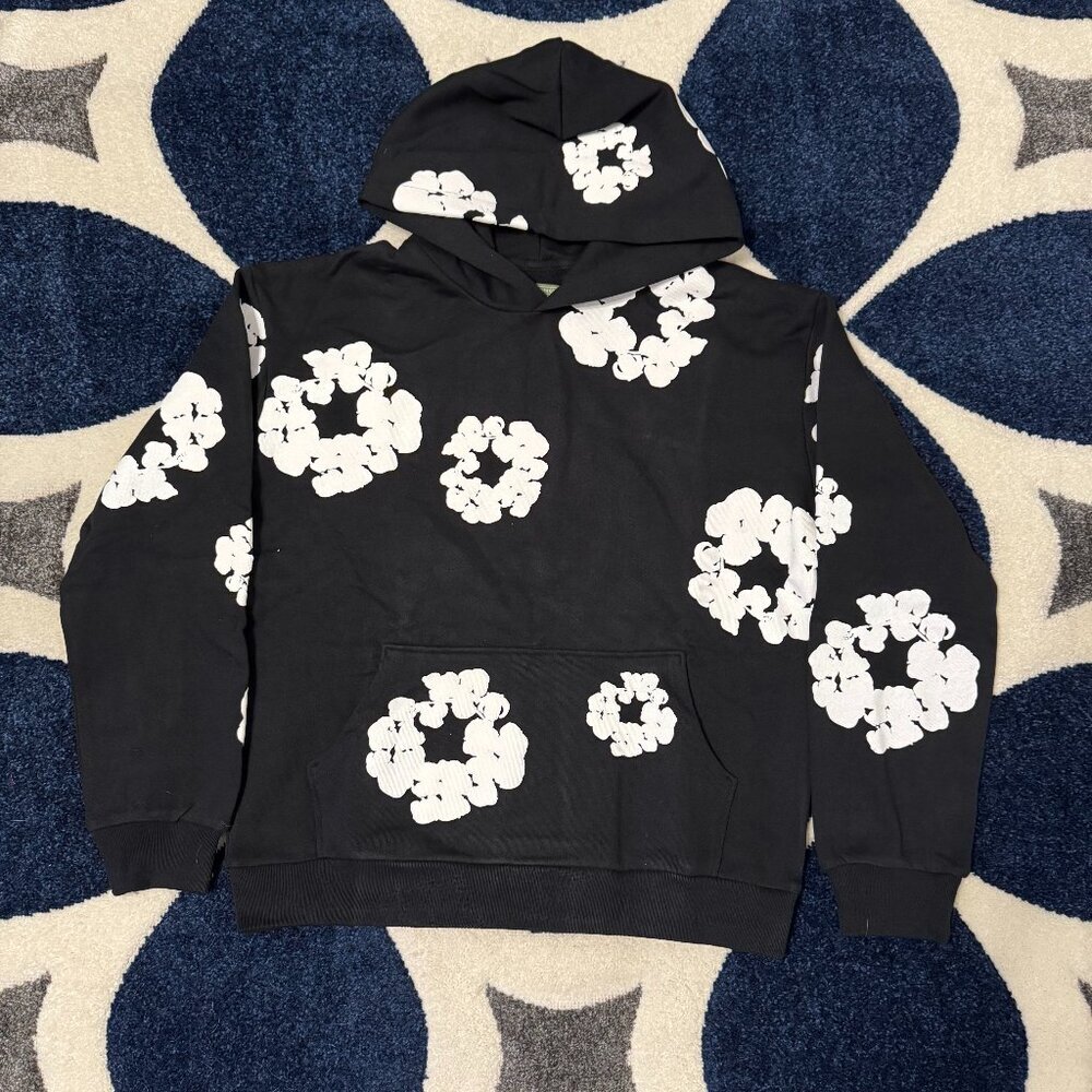 Denim Tears The Cotton Wreath Black Hoodie Men’s Size Small Medium or Large